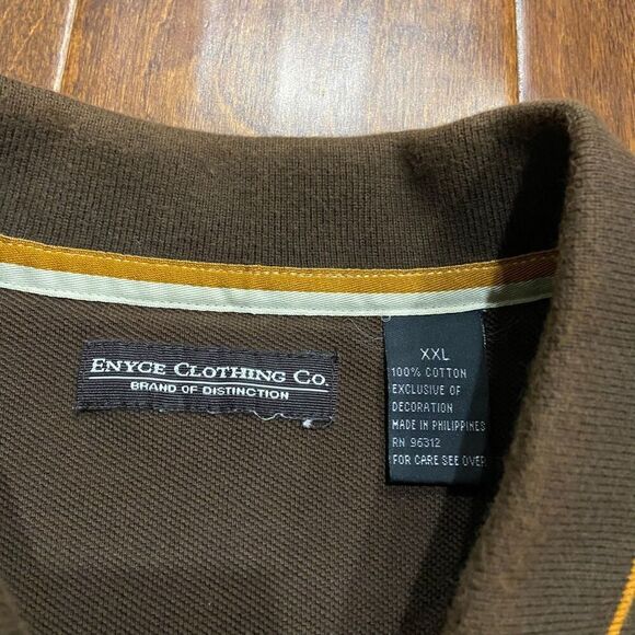 Enyce Vintage Y2K Baggy Giant Logo Brown Embroidered Polo Shirt Mens Size XXL - Picture 6 of 8